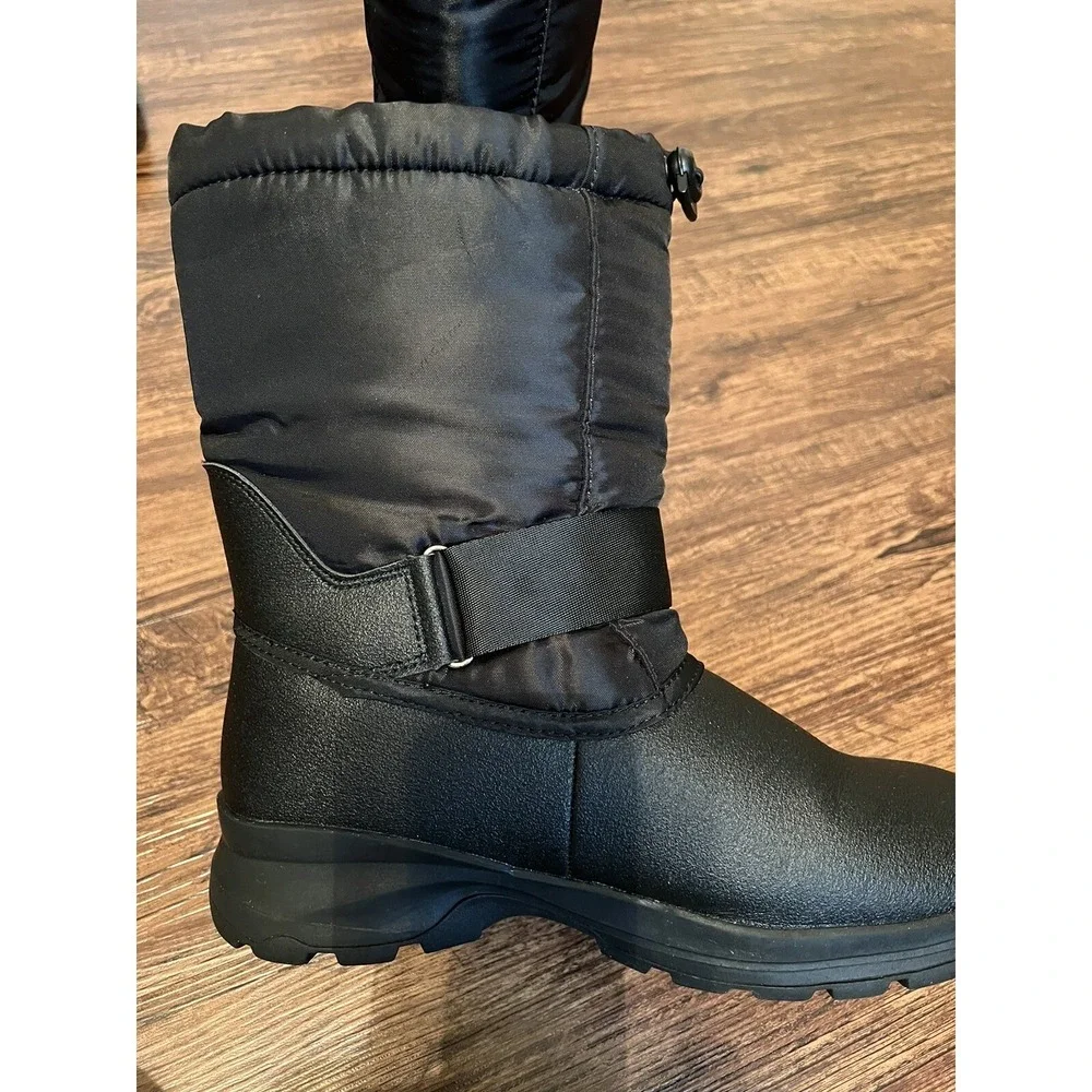 Women's Snow/Winter‎ Rubber Boots Size EUR 40 US 7.5-8 Faux Fur Black Half Calf